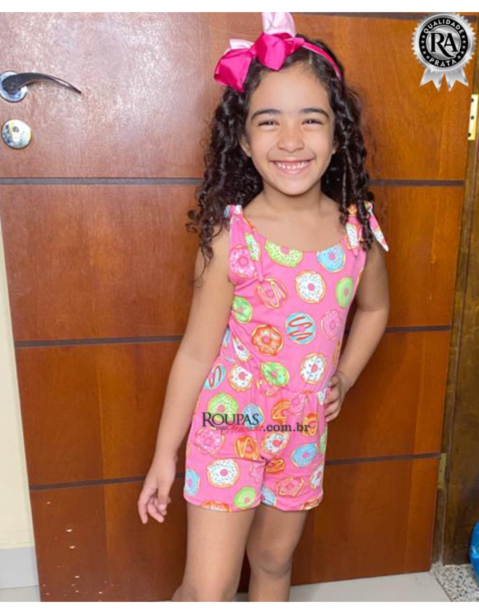 Macacão Infantil Feminino Estampado 3 a 5 anos vários modelos