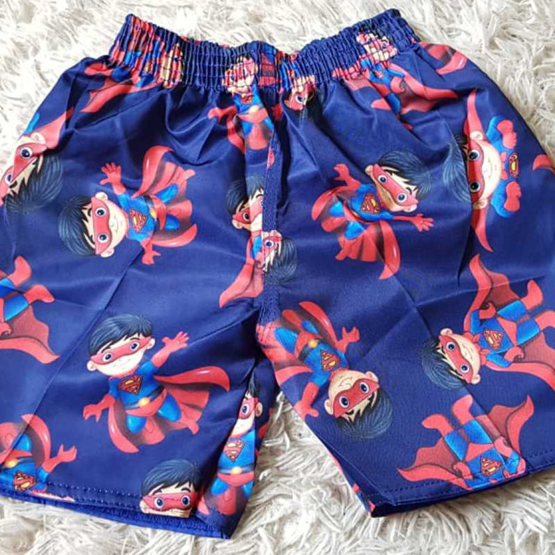 Short Infantil Masculino Personagens Tactel grosso