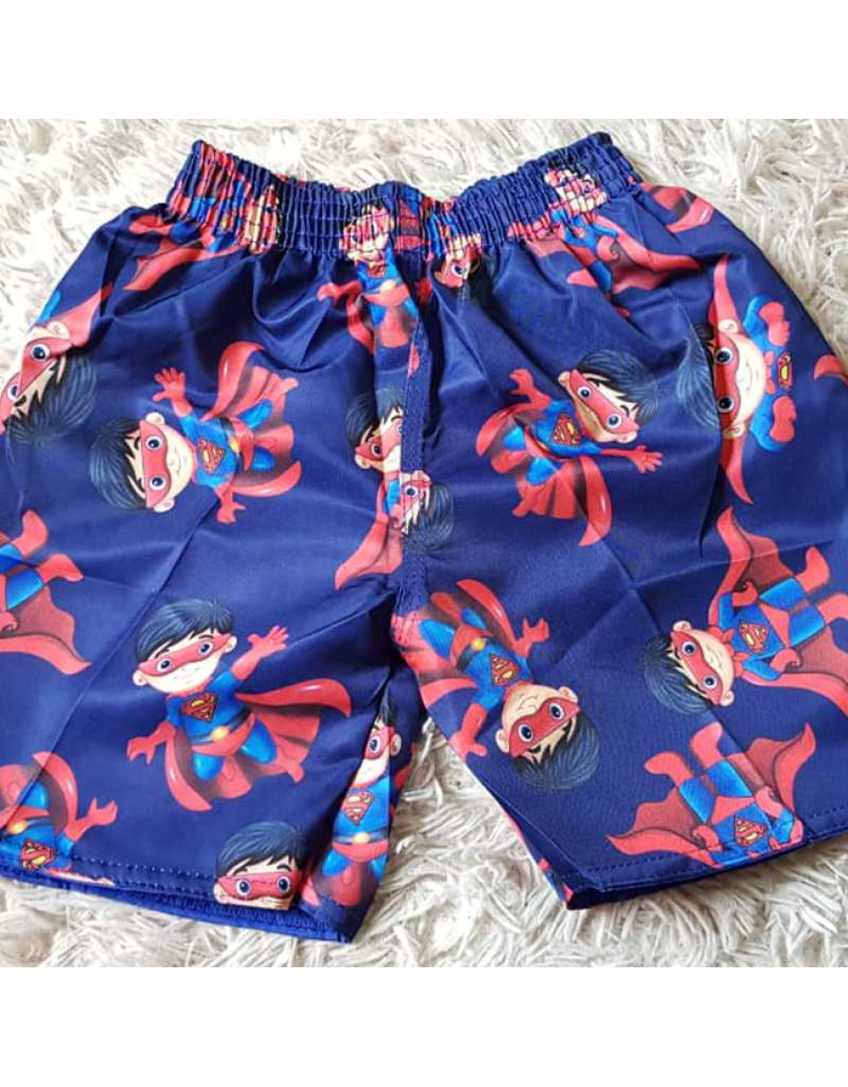 Short Infantil Masculino Personagens Tactel grosso