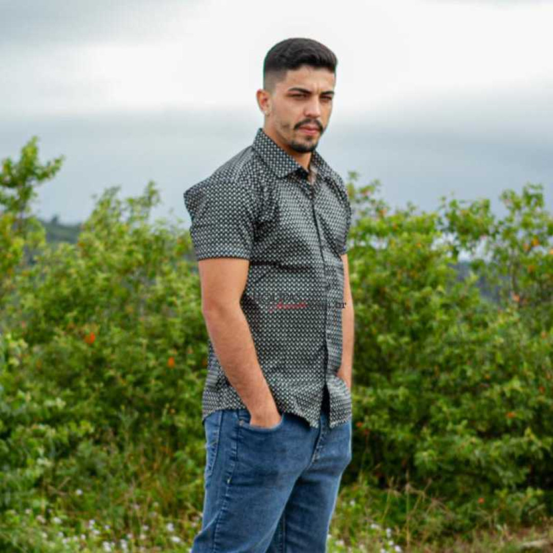 Camisa Social Masculina Estampada