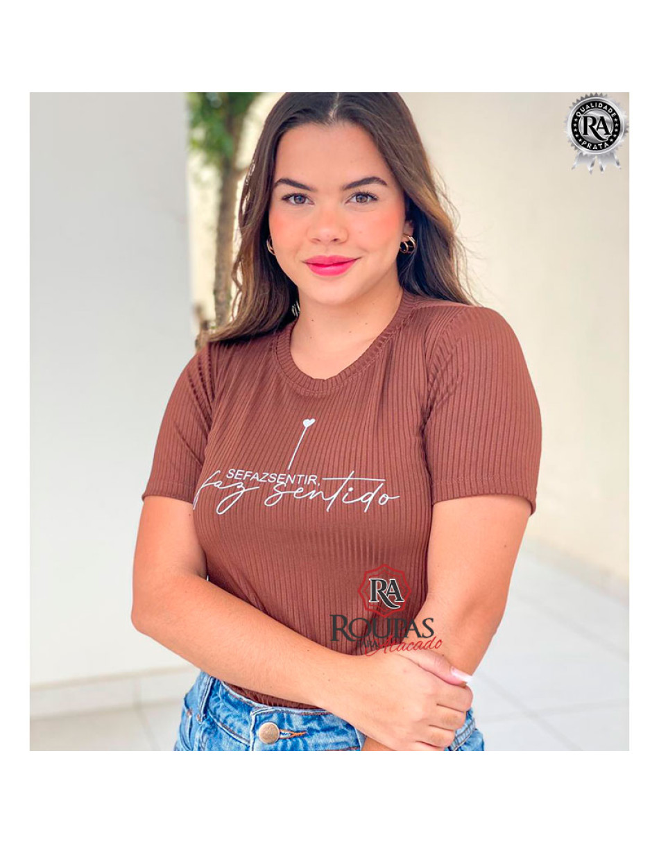 Tshirt Feminina Canelada Com Frases