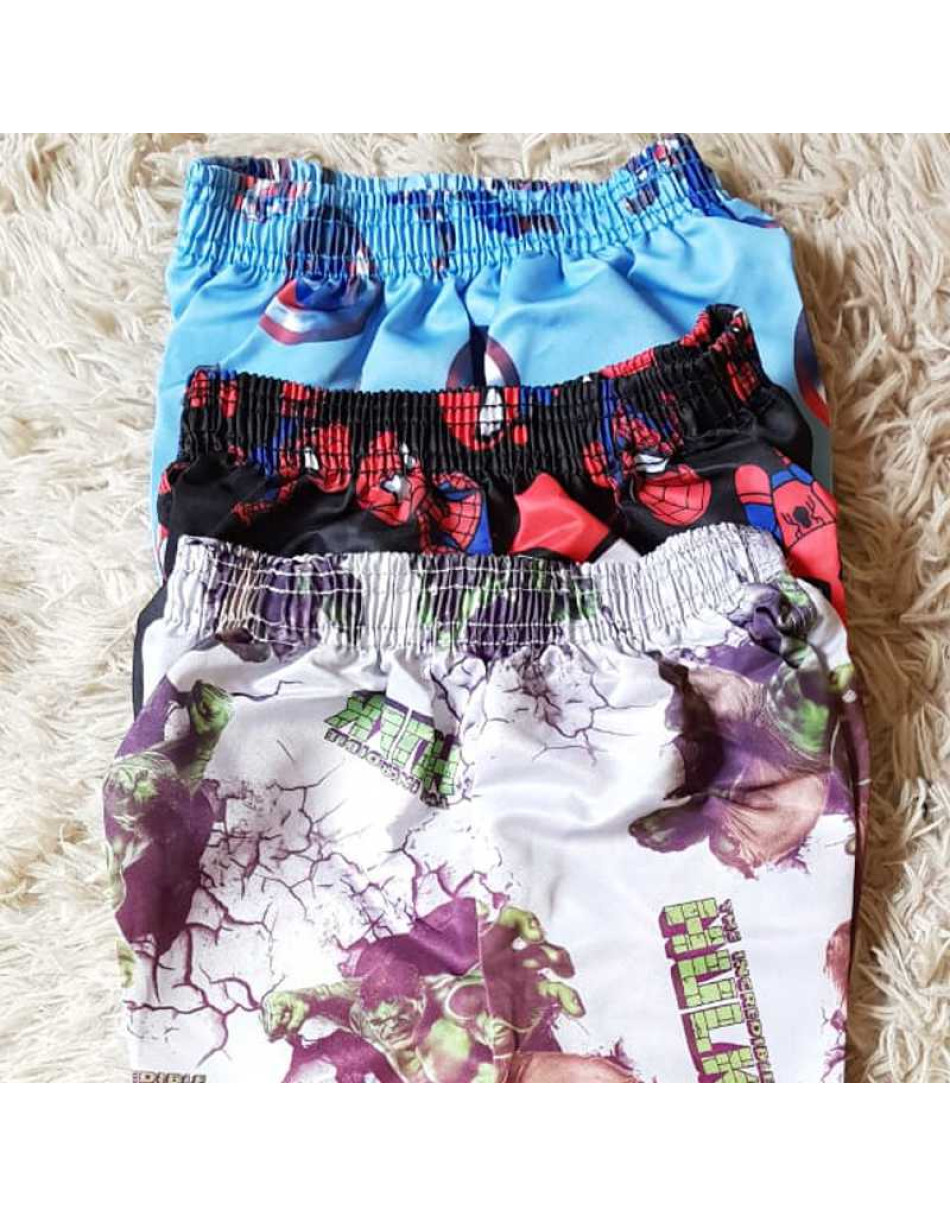 Short Infantil Masculino Personagens Tactel grosso