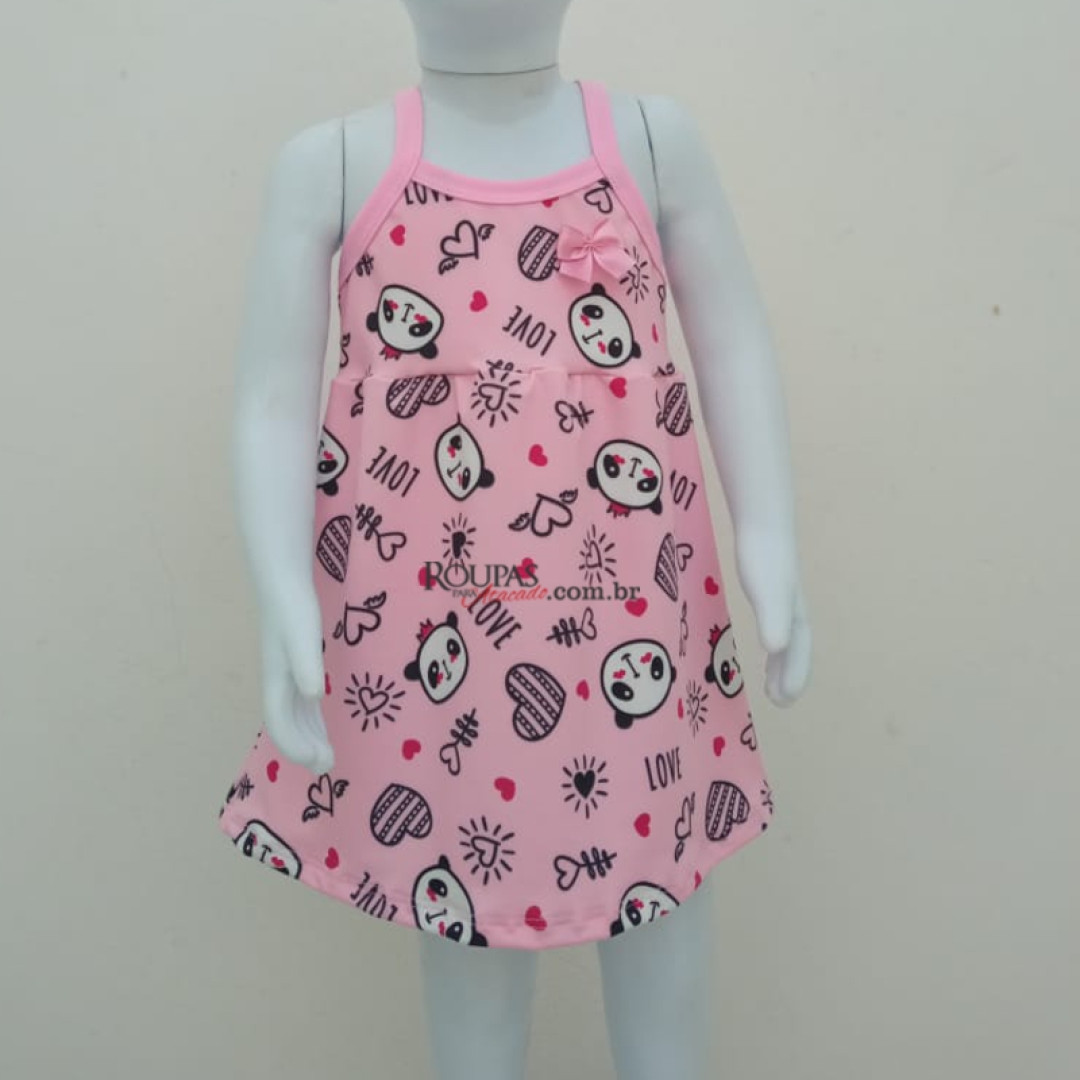 Vestido Infantil Em Malha Estampado