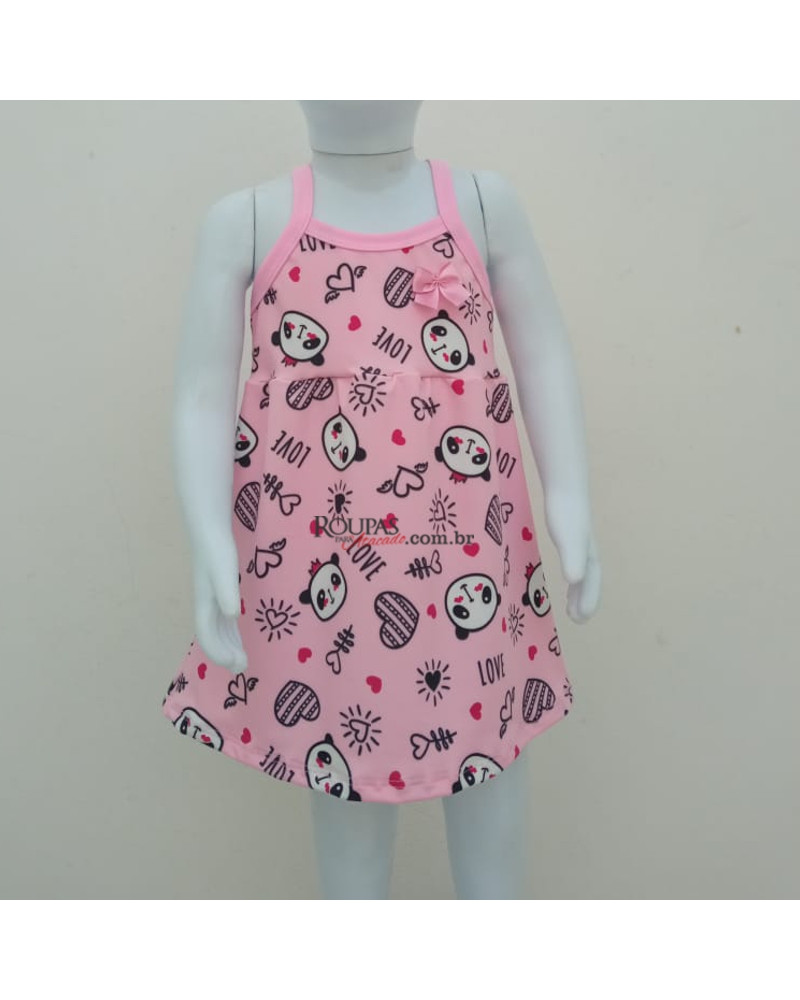 Vestido Infantil Em Malha Estampado