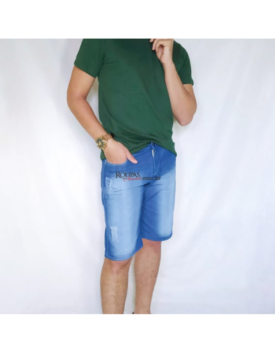 BERMUDAS JEANS MASCULINA SLIM