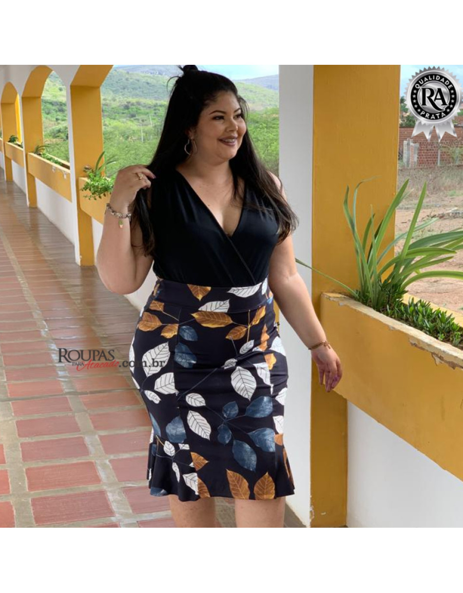 Saia Plus Size Estampada GG