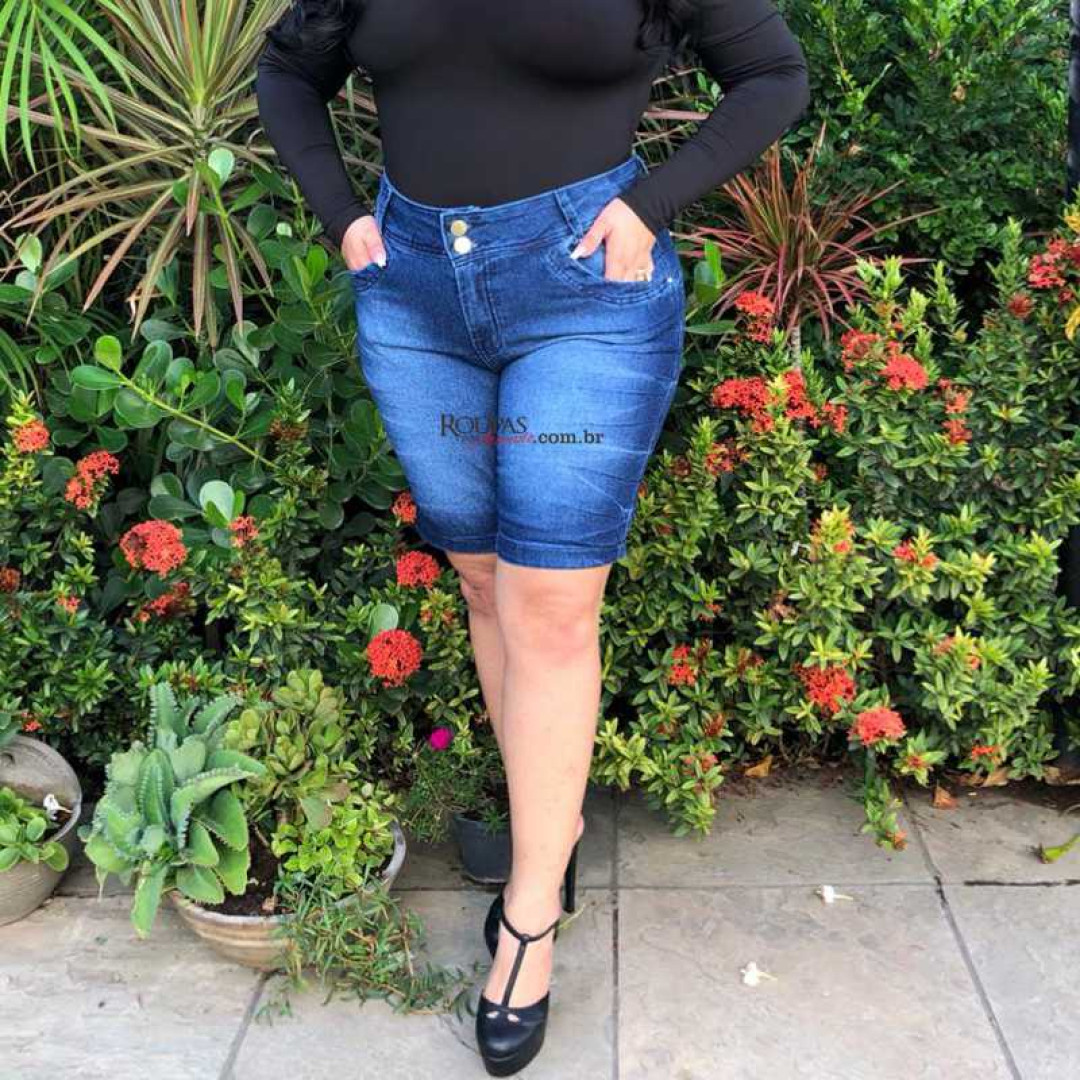 BERMUDA JEANS FEMININA PLUS SIZE