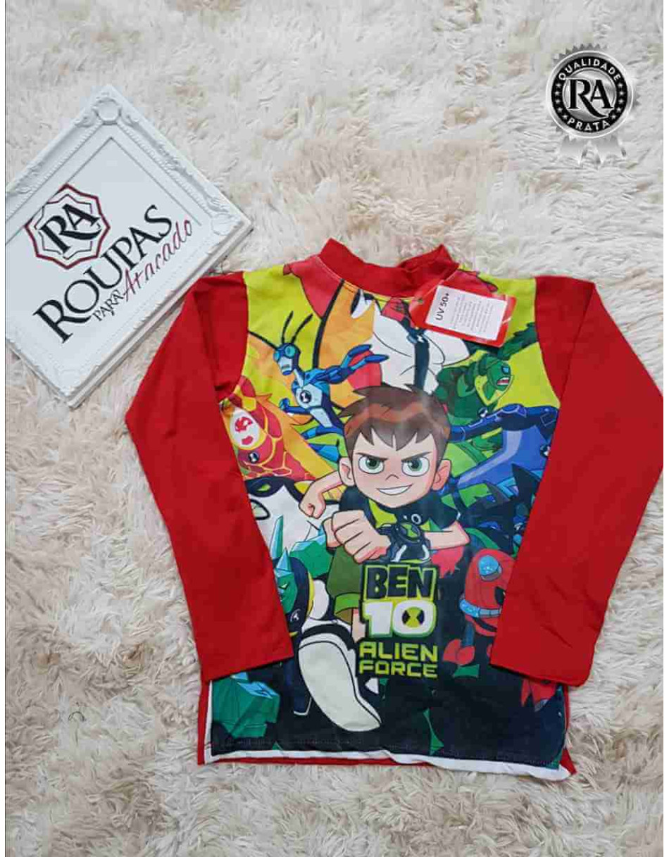 Camisa Proteção UV Infantil Longa de Personagens 2 a 6 anos