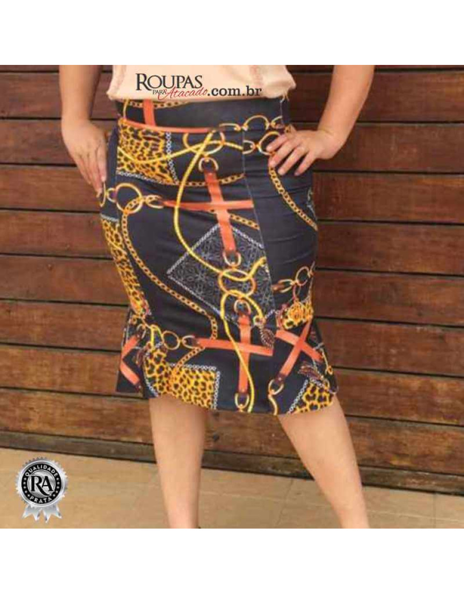 Saia Plus Size Estampada GG