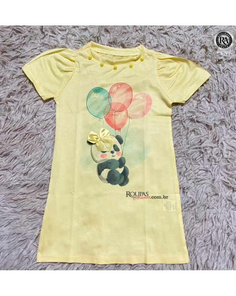 Vestido Infantil Sublimado Com Aplicação