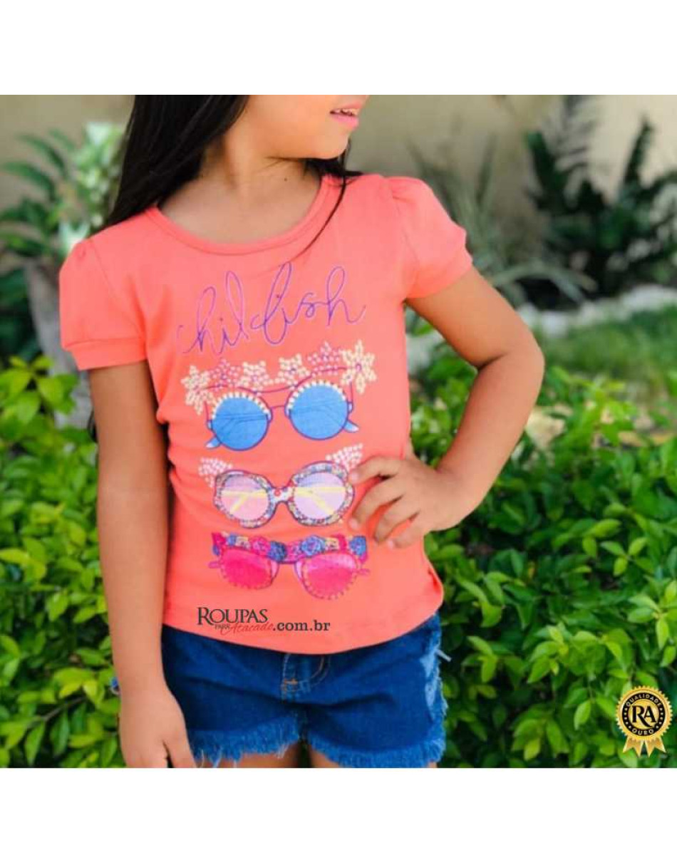 Blusa Infantil Feminina Com Aplicações