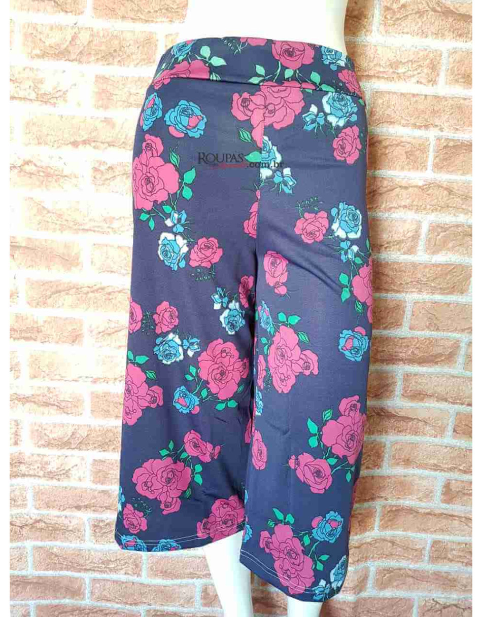 Calça Pantacourt Estampada