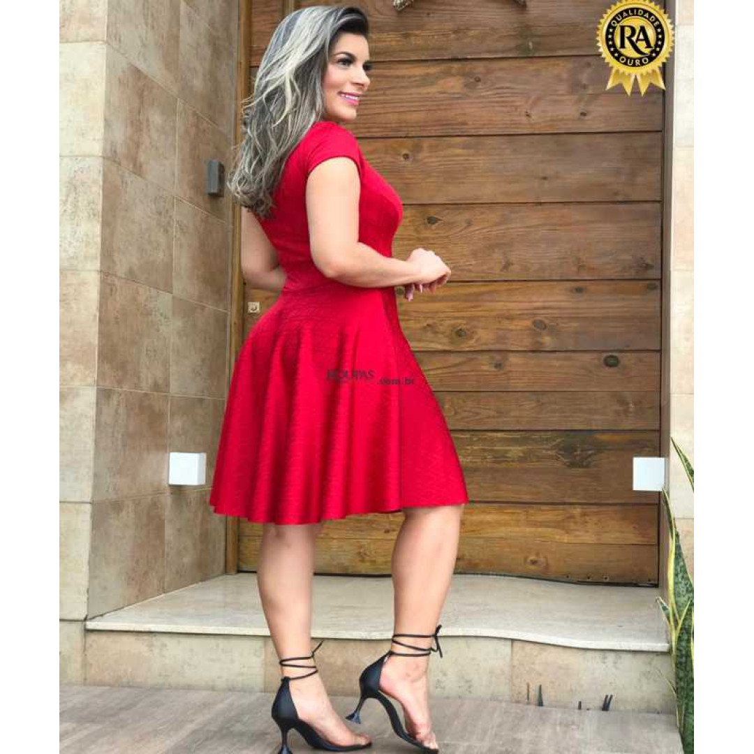 Vestido Feminino Rodado Malha Crepe