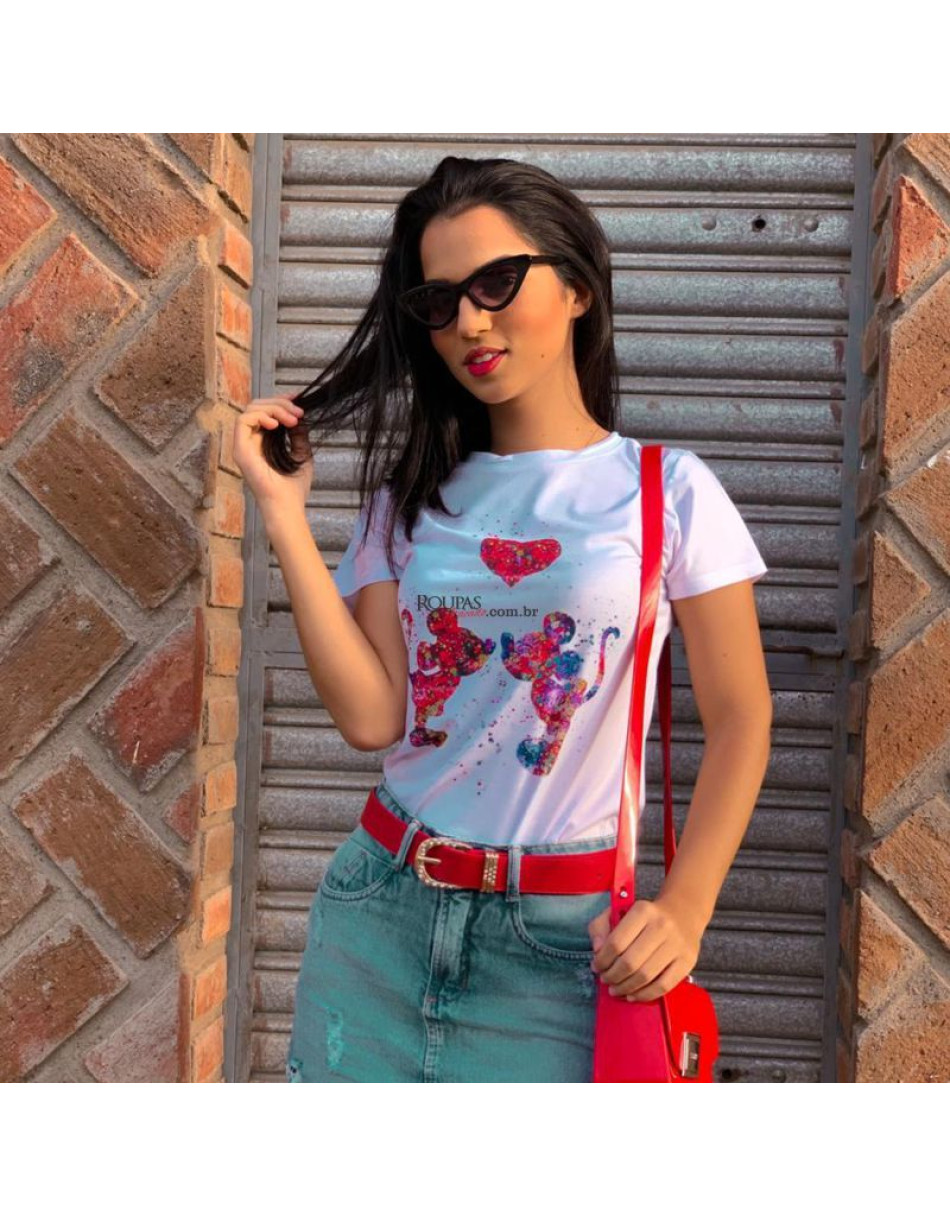 Blusa Feminina T-Shirt Com estampas