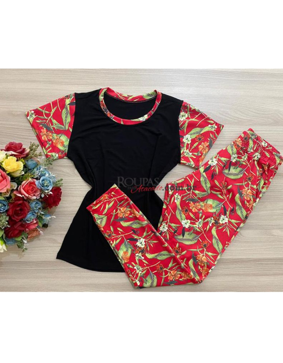 Conjunto Blusa E Calça Feminino