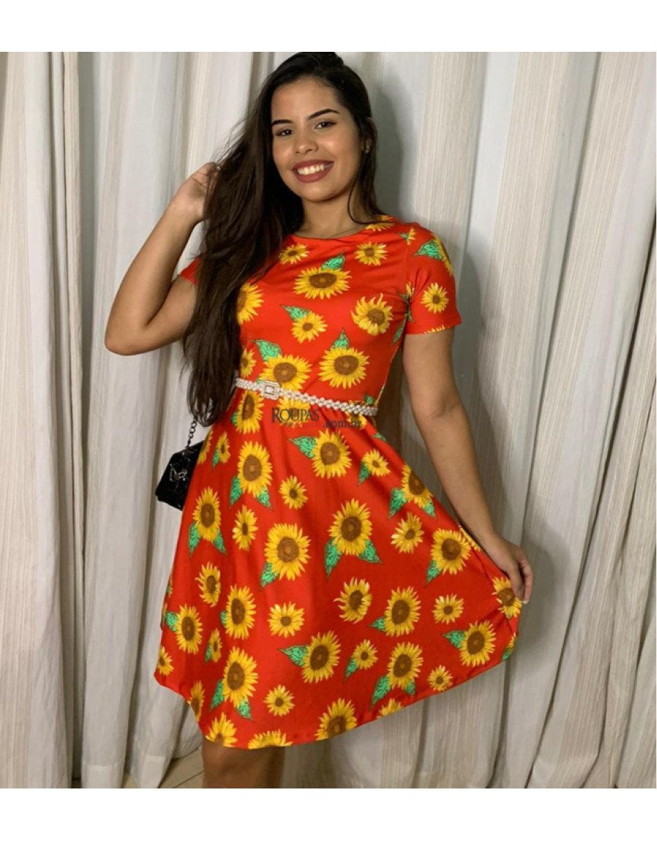 Vestido Midi Gode Estampado Barrado