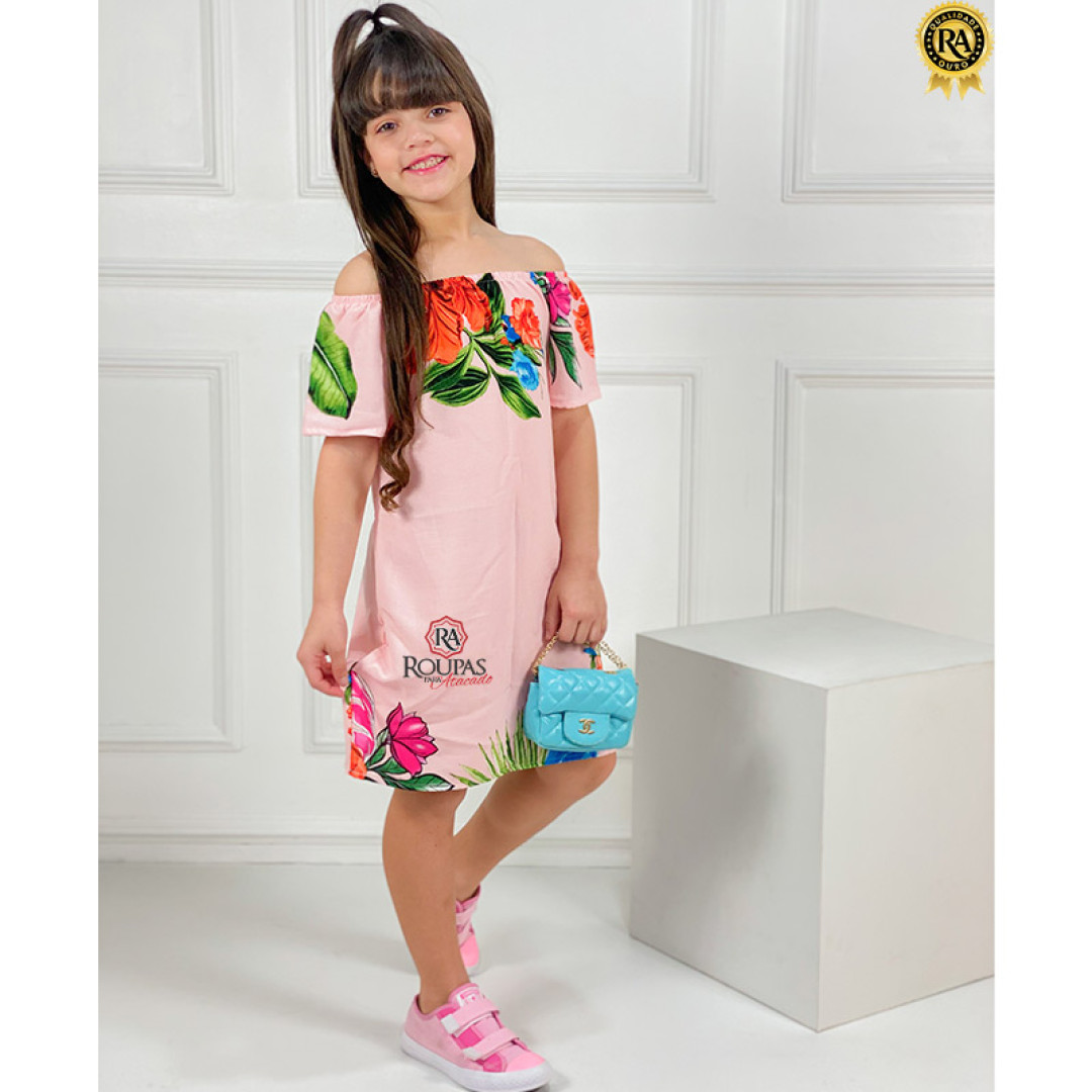 Vestido Sara Em Viscose Infantil Estampado