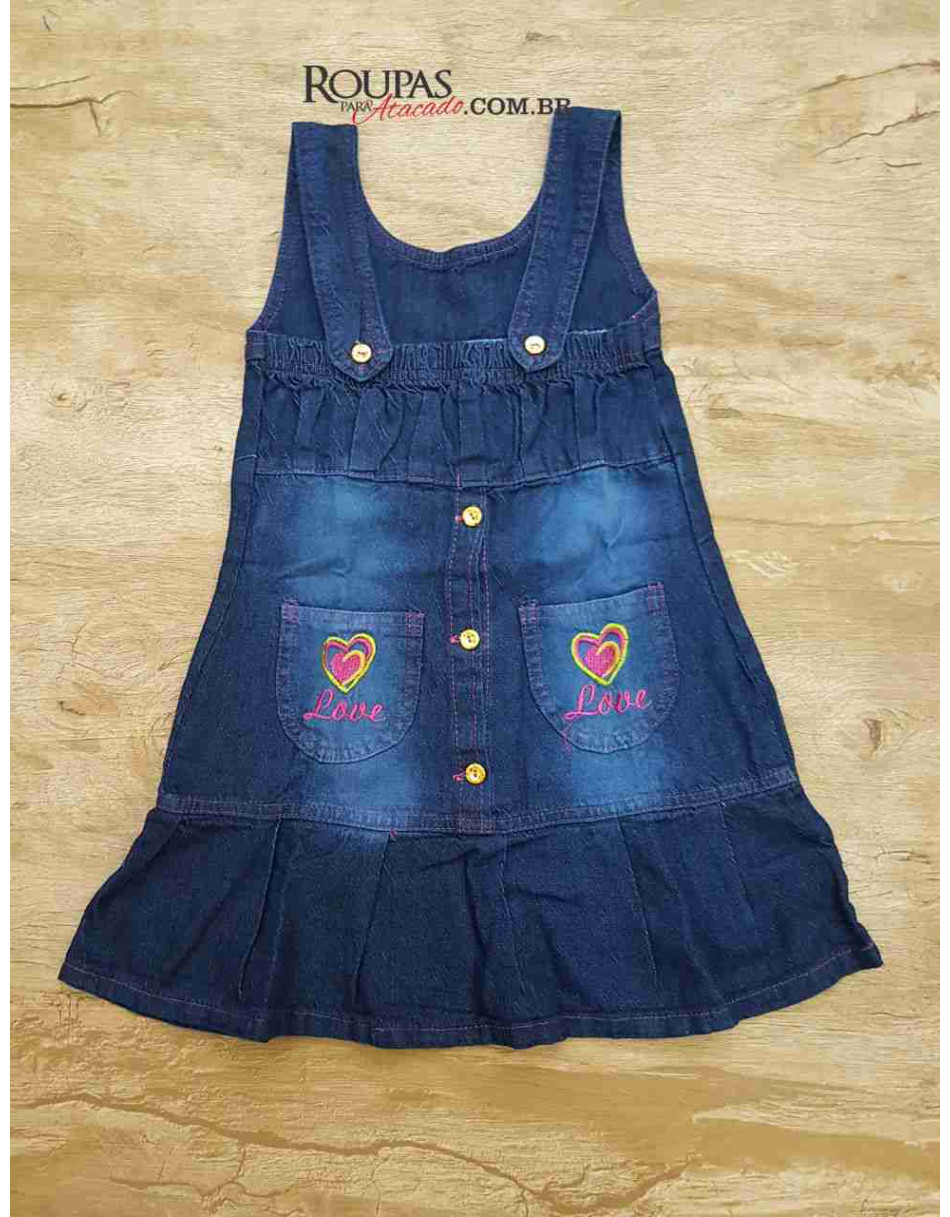 Vestido Jeans Infantil Vários Modelos P M e G