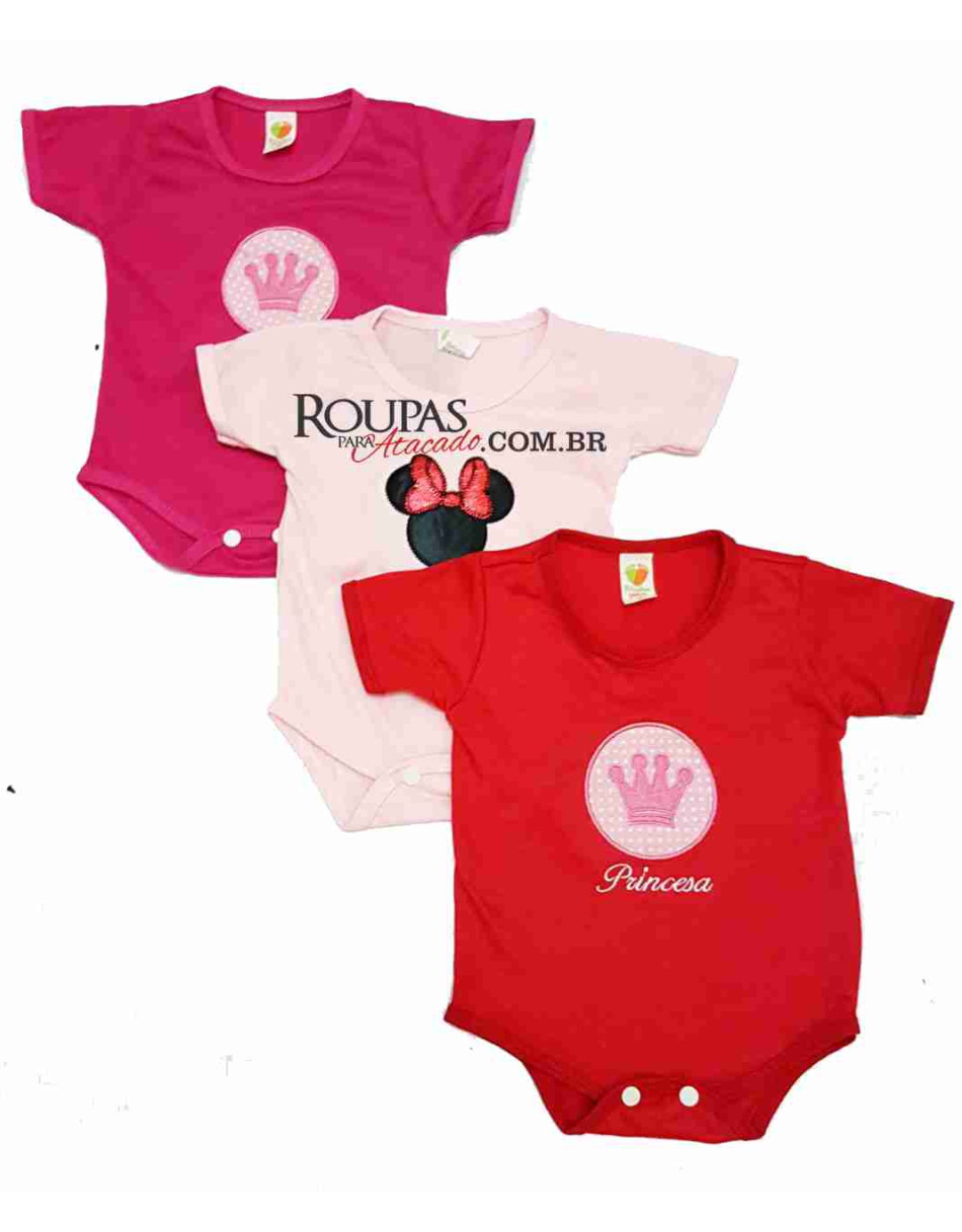 BODY  PARA BEBE FEMININO BORDADO