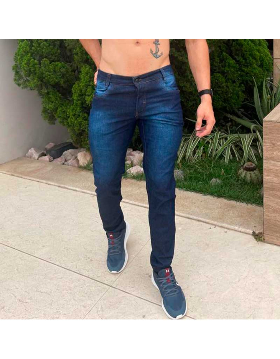 Calça Jeans Masculina Com Lycra