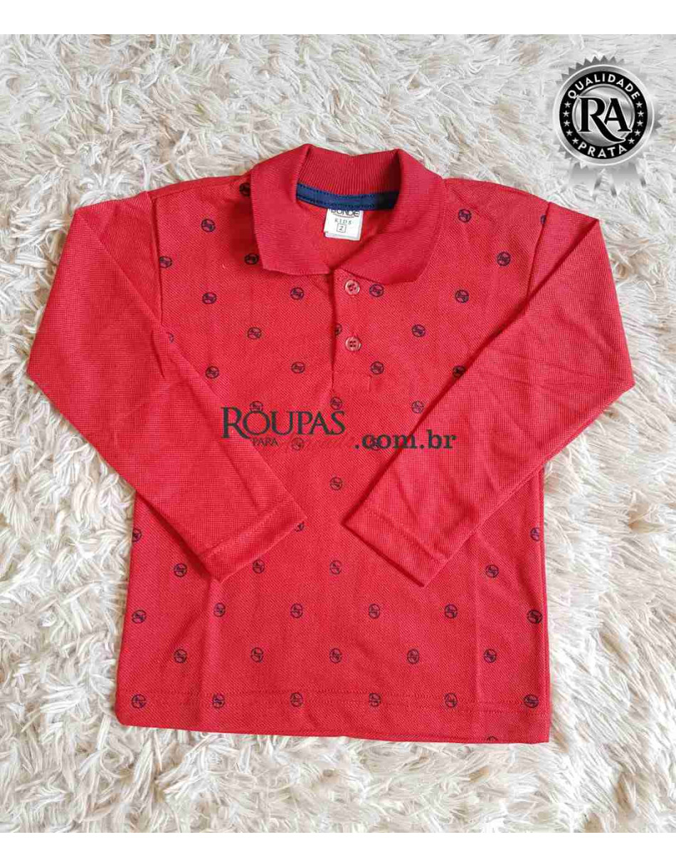 Camisa Polo Infantil Manga Longa