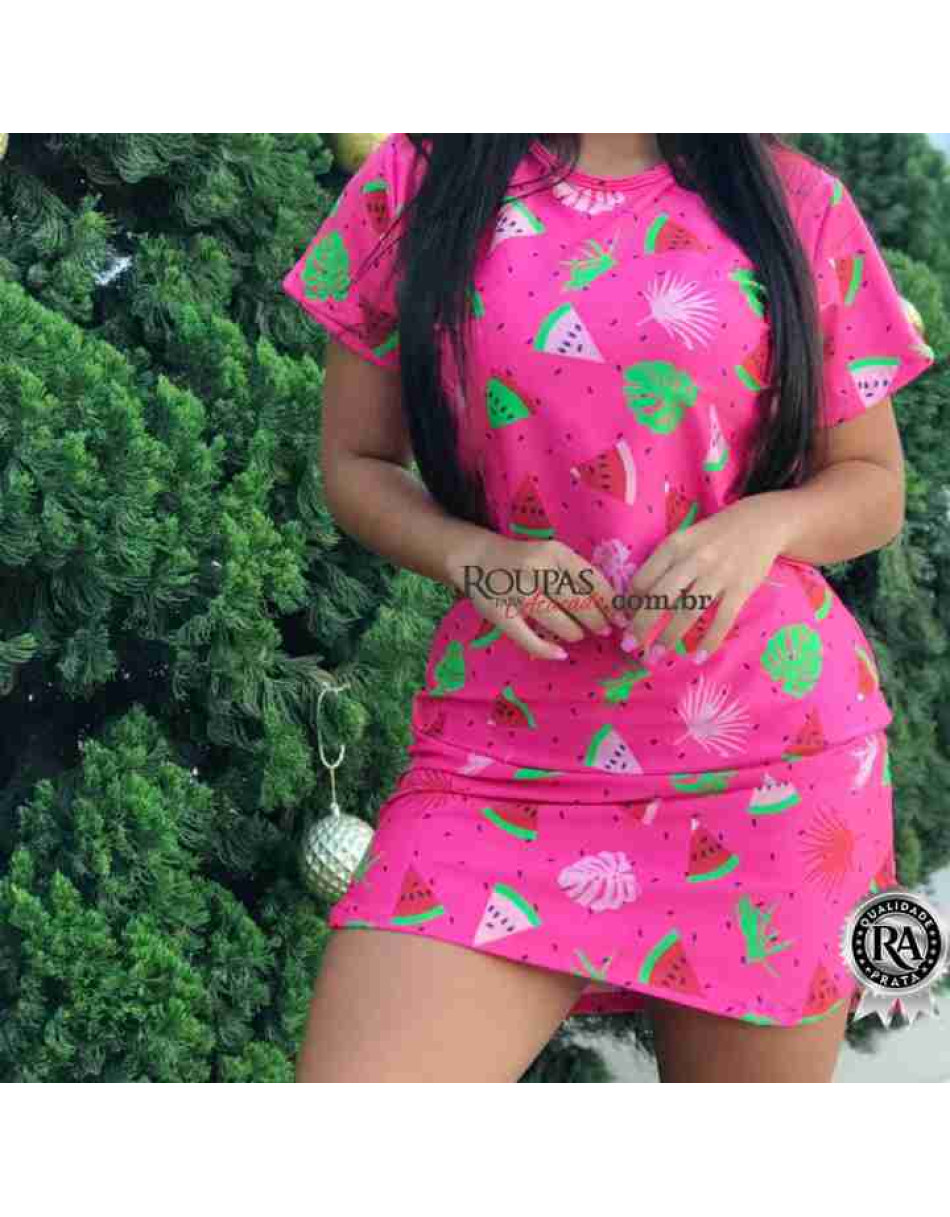 Vestido Com Estampa De Frutas