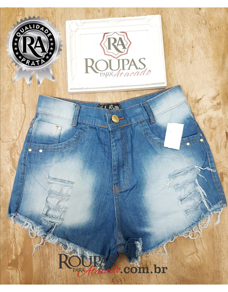 Short Jeans Feminino Cintura Alta