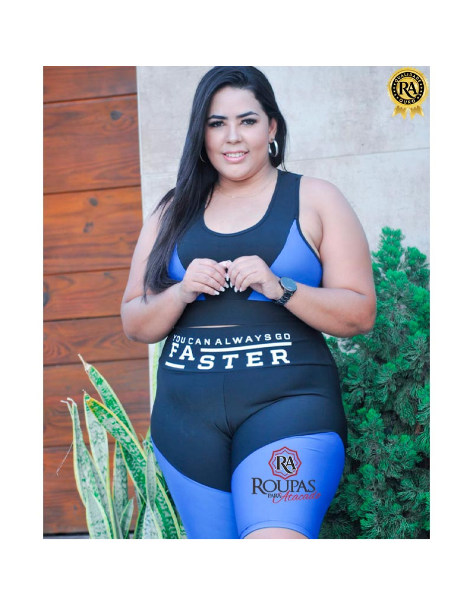 Conjunto Fitness Daniele Plus Size Com Detalhes