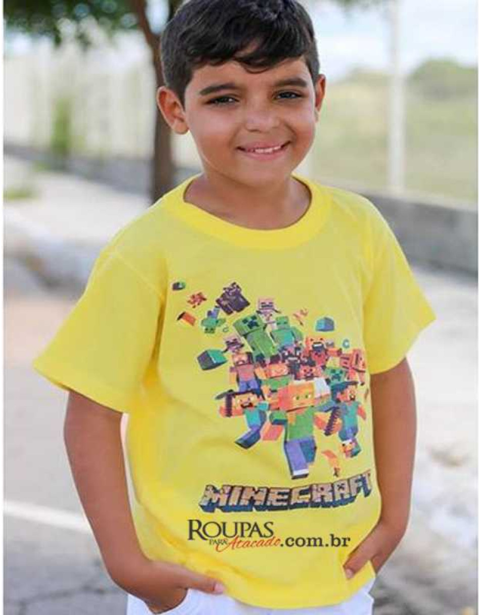 Camisa Algodão Infantil Personagens 3 a 9 anos