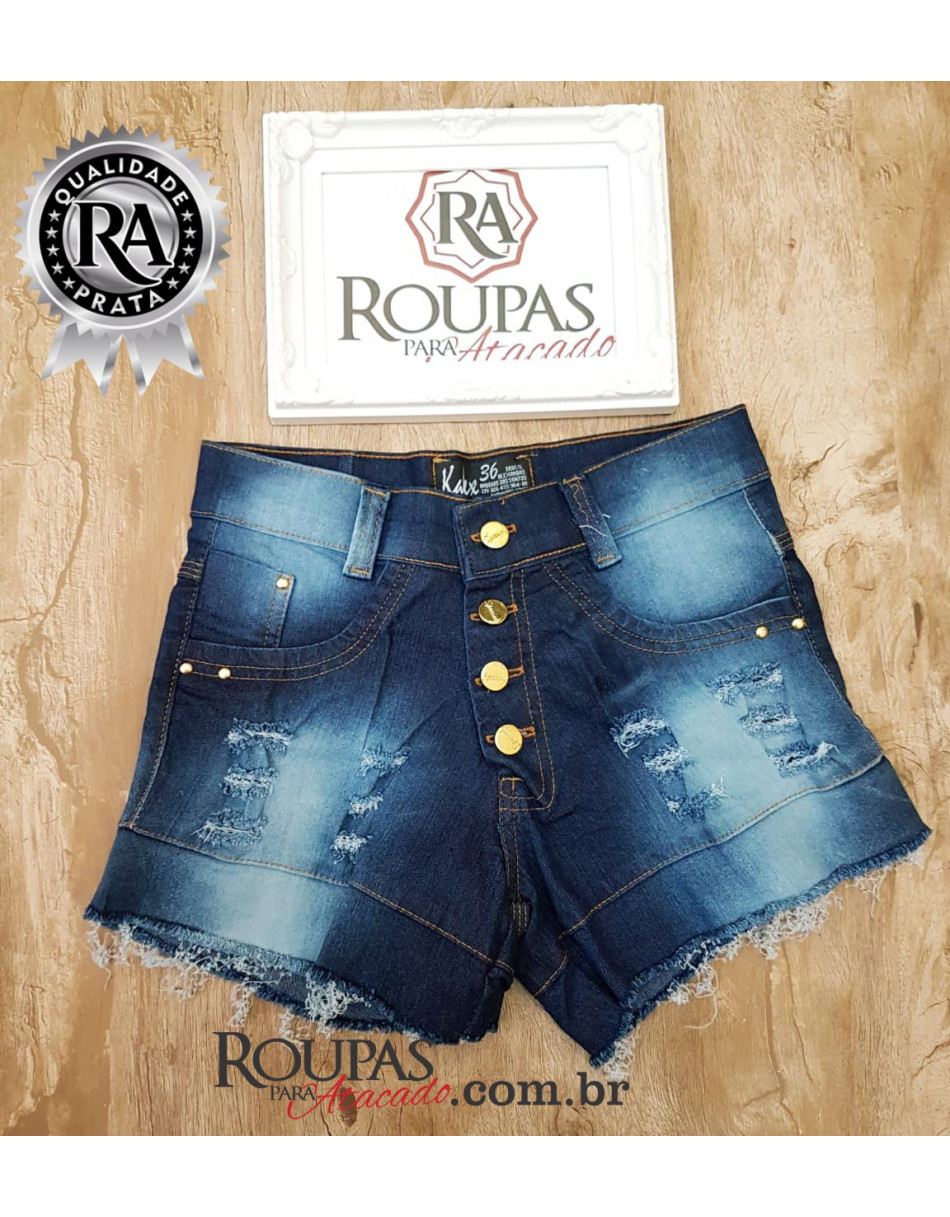 Short Jeans Feminino Cintura Alta