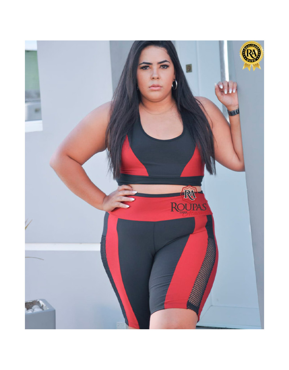 Conjunto Fitness Daniele Plus Size Com Detalhes