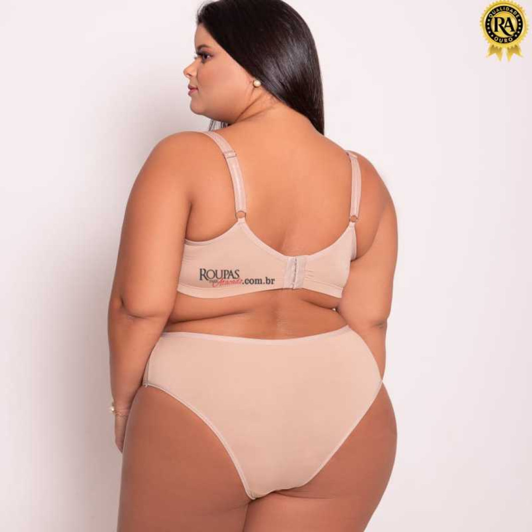 Conjunto De Lingerie Plus Size Microfibra Lisa