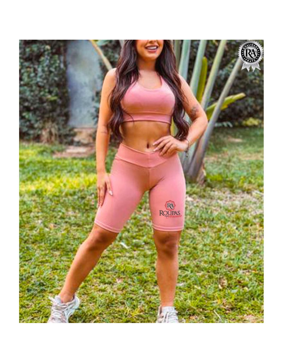 Conjunto Laiza Top E Bermuda Fitness Liso