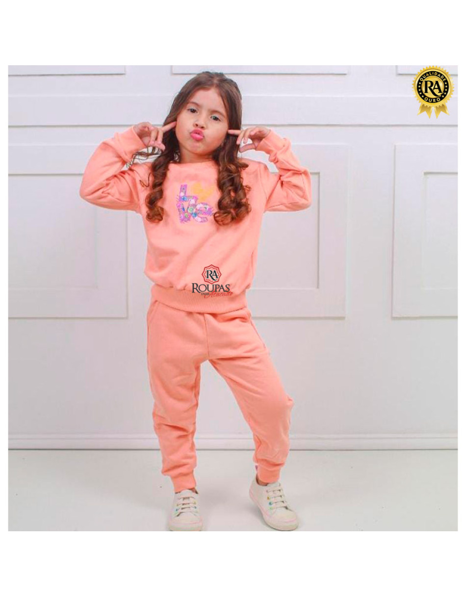 Conjunto Moletom Flanelado Infantil Feminino 