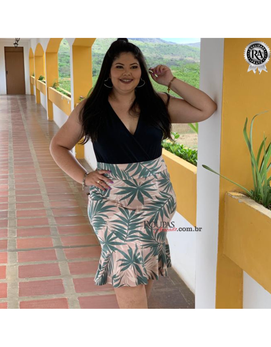 Saia Plus Size Estampada GG