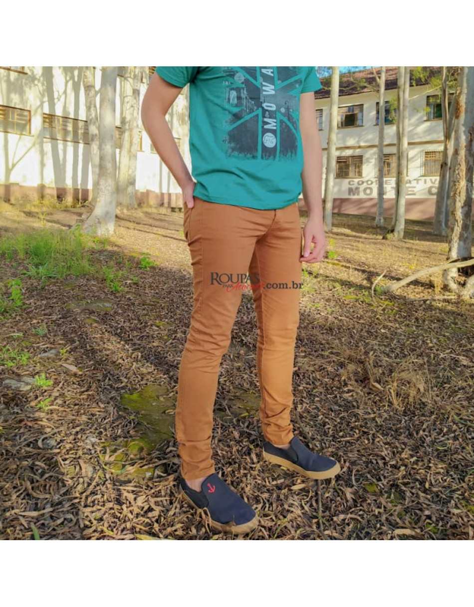 Calça Sarja Colorida Masculina Adulta