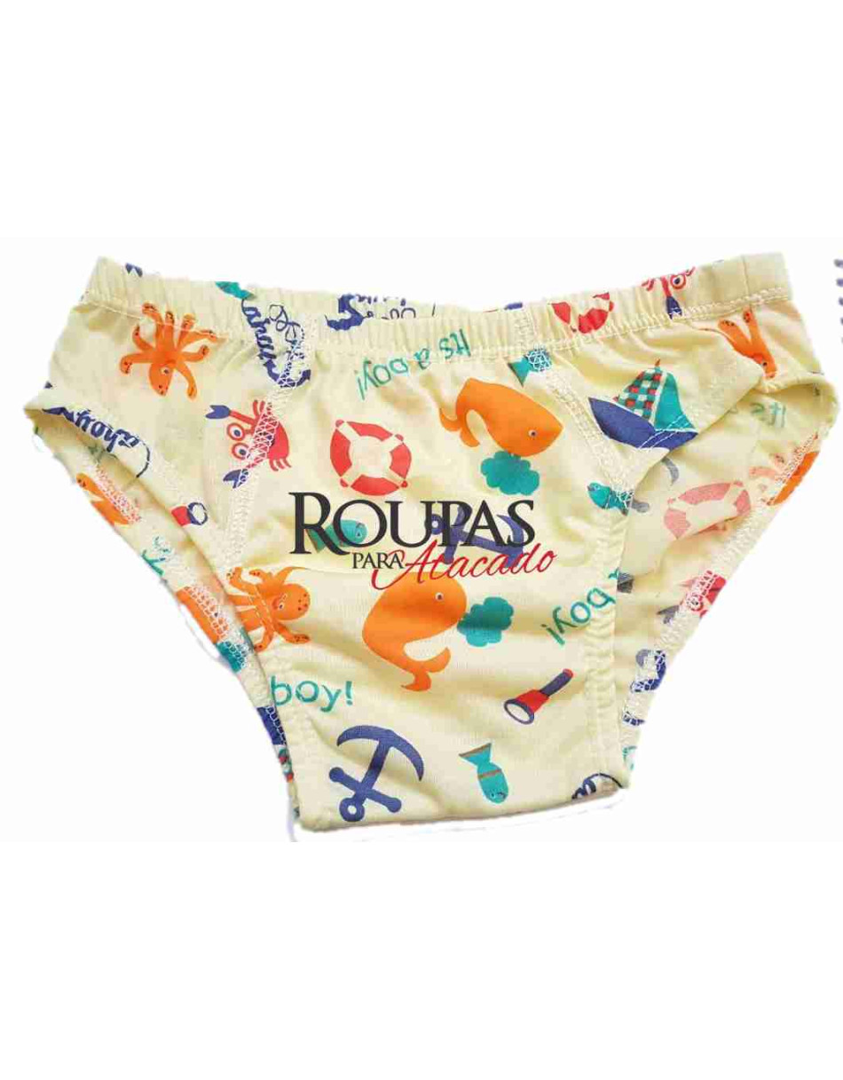 Cueca infantil estampada Malha Fria