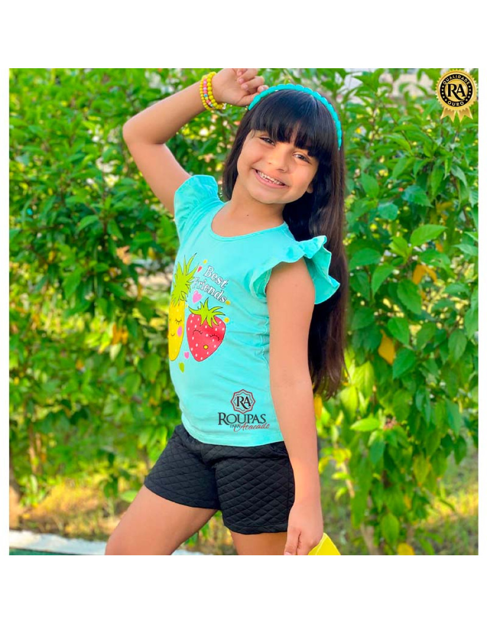 Blusa Infantil Feminina Com Aplicações