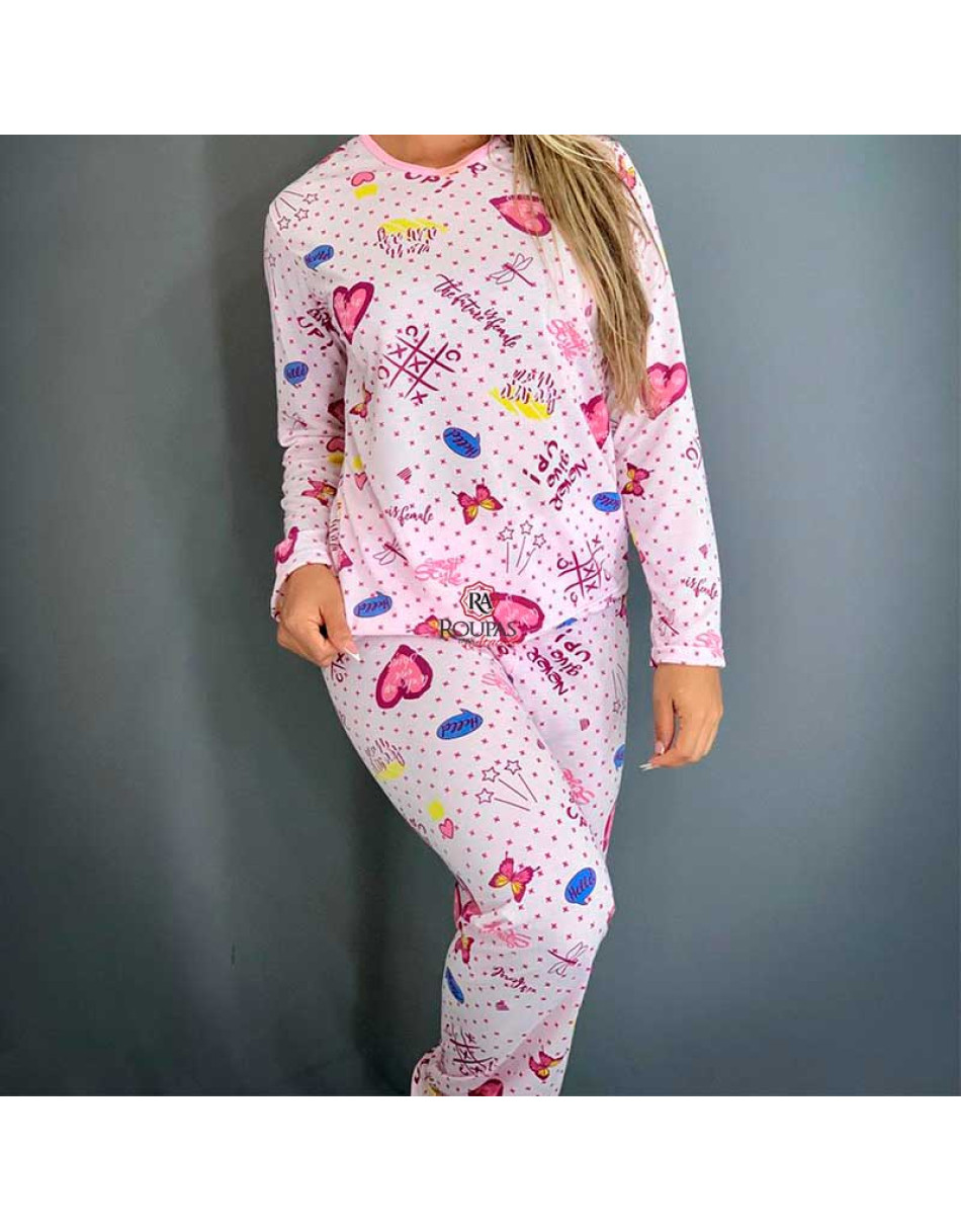 Pijama Feminino Longo Estampado