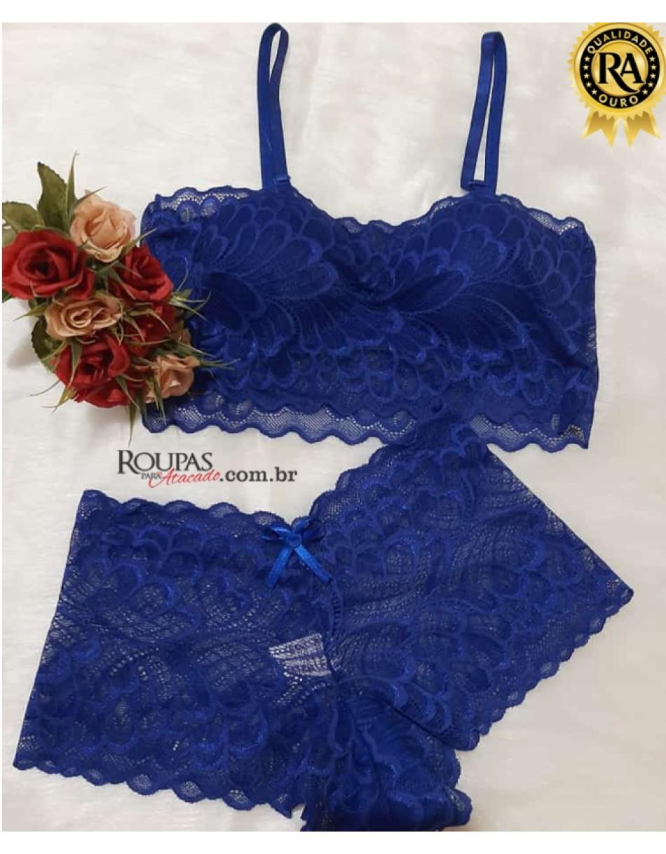 Conjunto Lingerie Cropped Carola com Calcinha