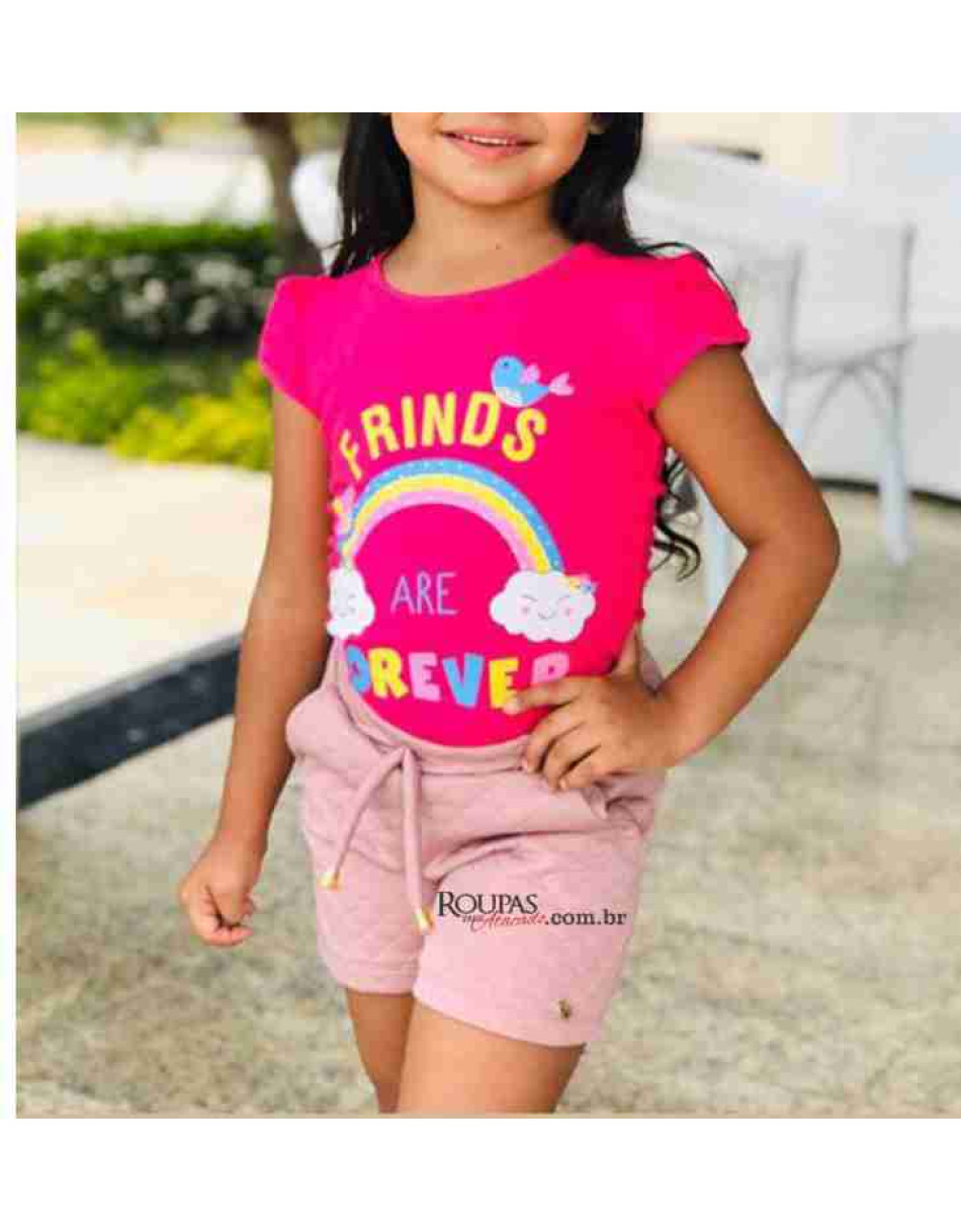 Short Infantil Matelassê Com Bolso