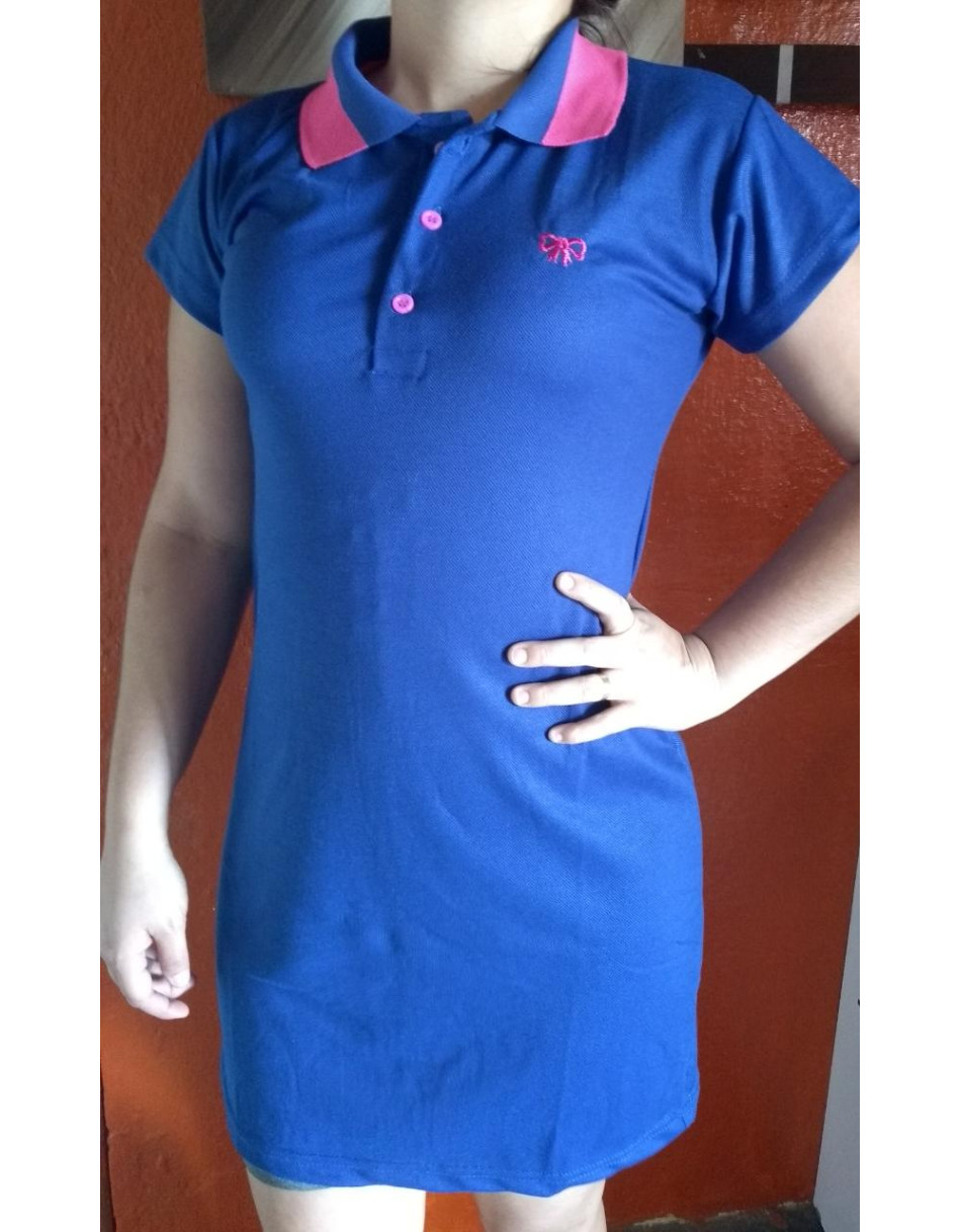 Vestido Gola Polo Feminino Adulto