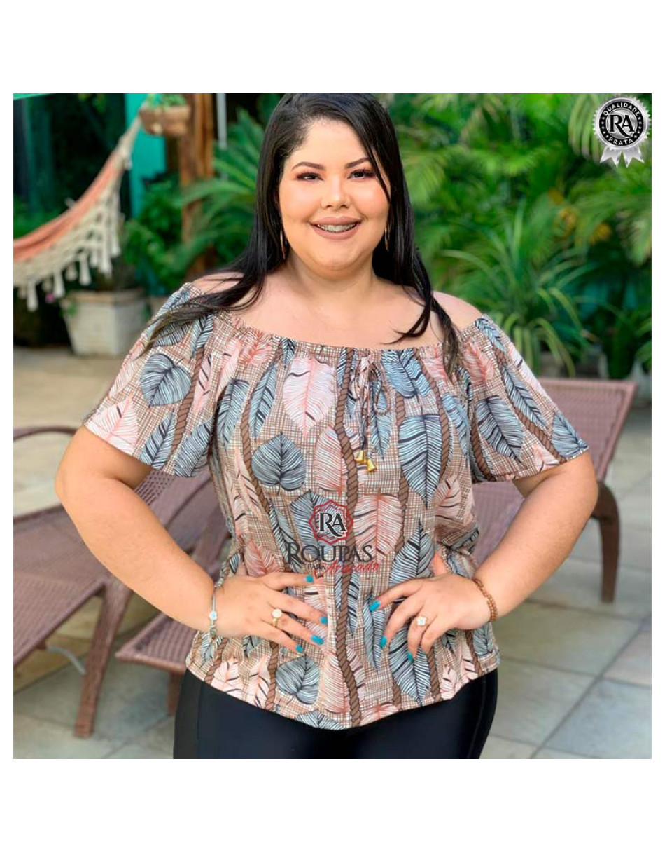 Blusa Estampada Malha Leila Plus Size 