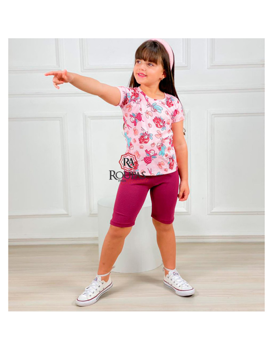 Conjunto Infantil Blusa E Short Lara