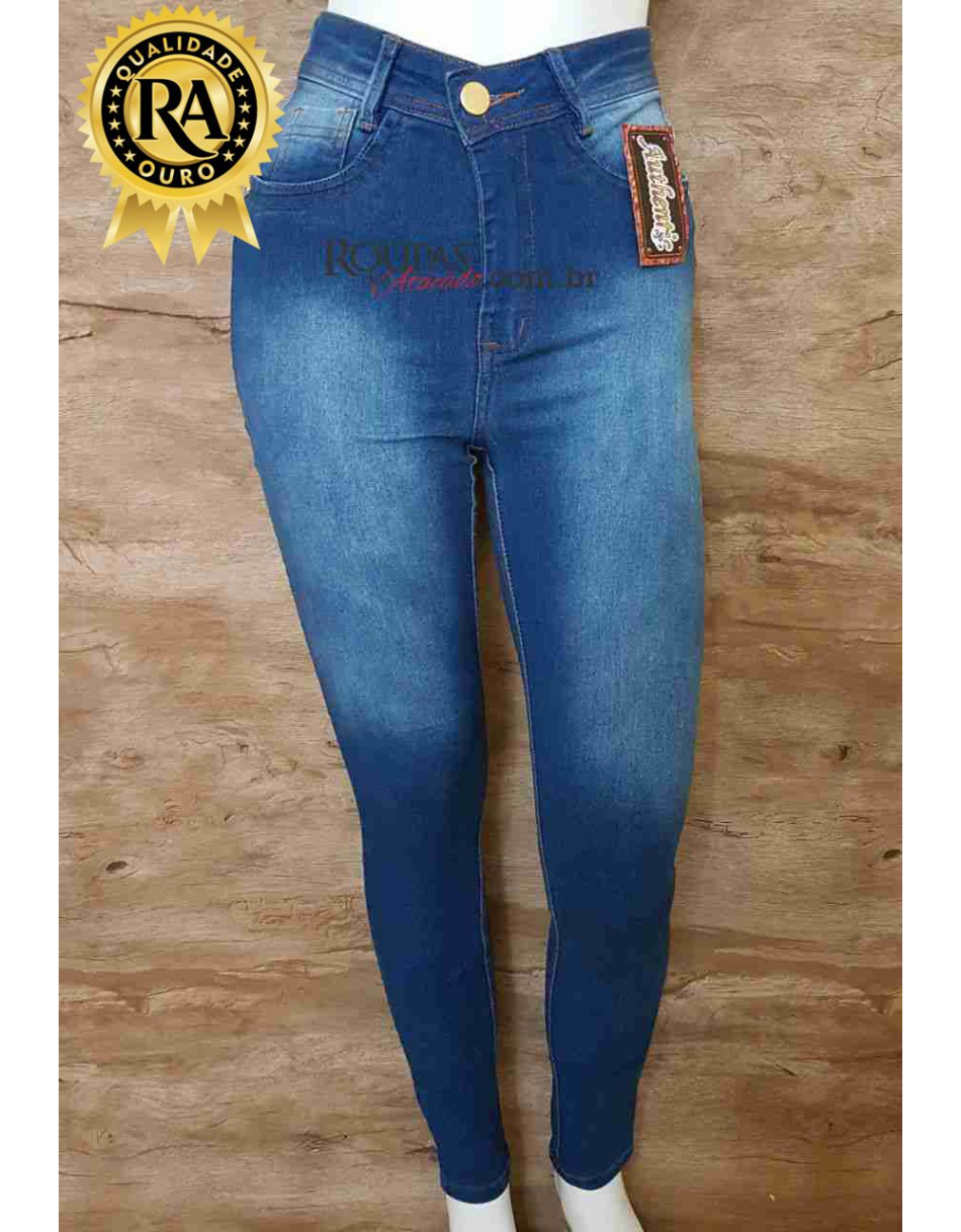 CALÇA JEANS FEMININA CINTURA ALTA