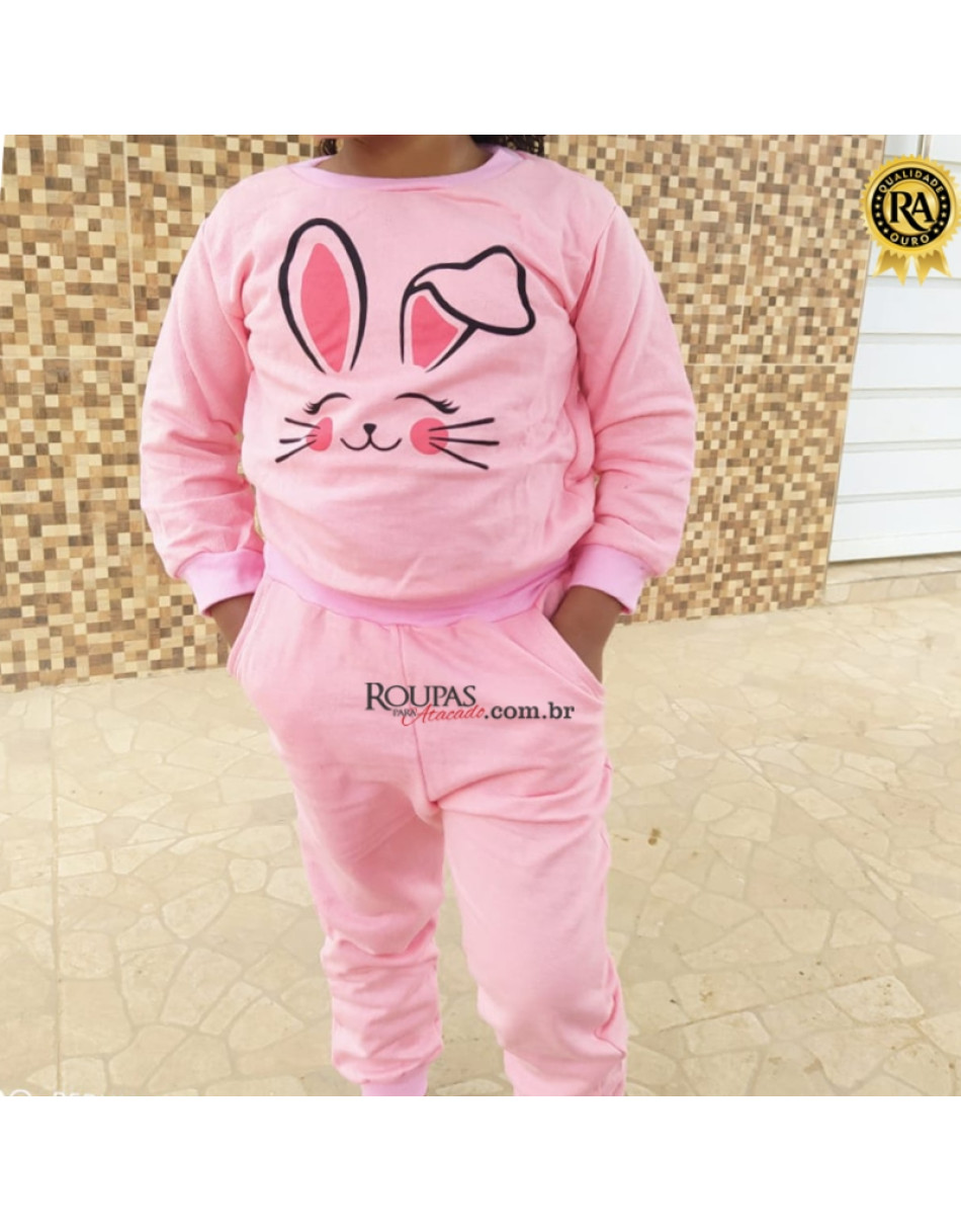 Conjunto Moletom Flanelado Infantil Feminino 