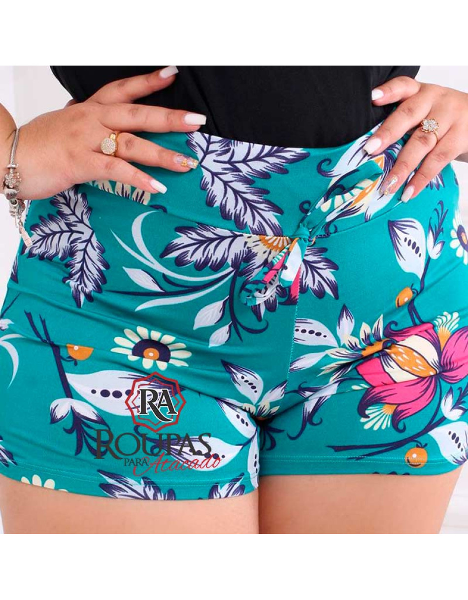 Short Feminino Plus Size Malha Leila Estampado