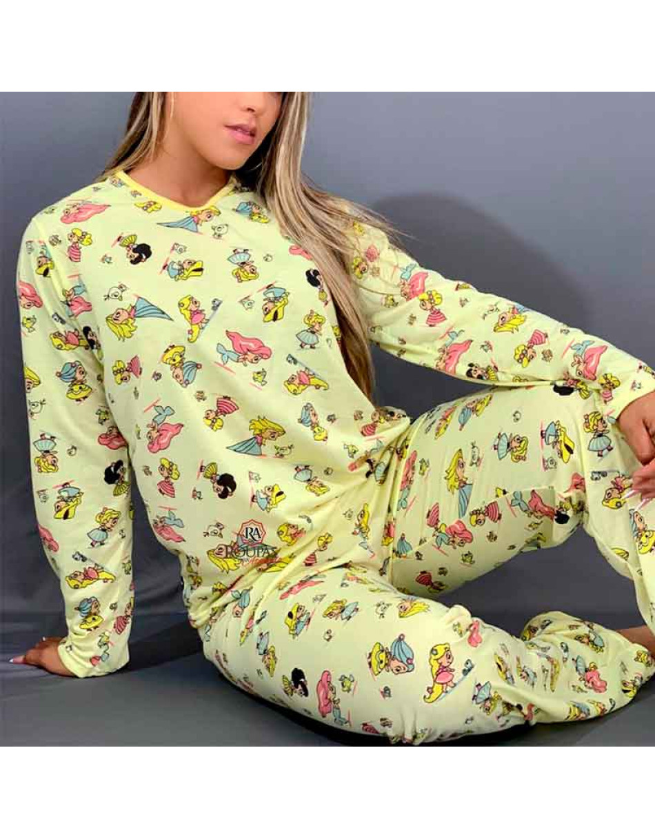 Pijama Feminino Longo Estampado