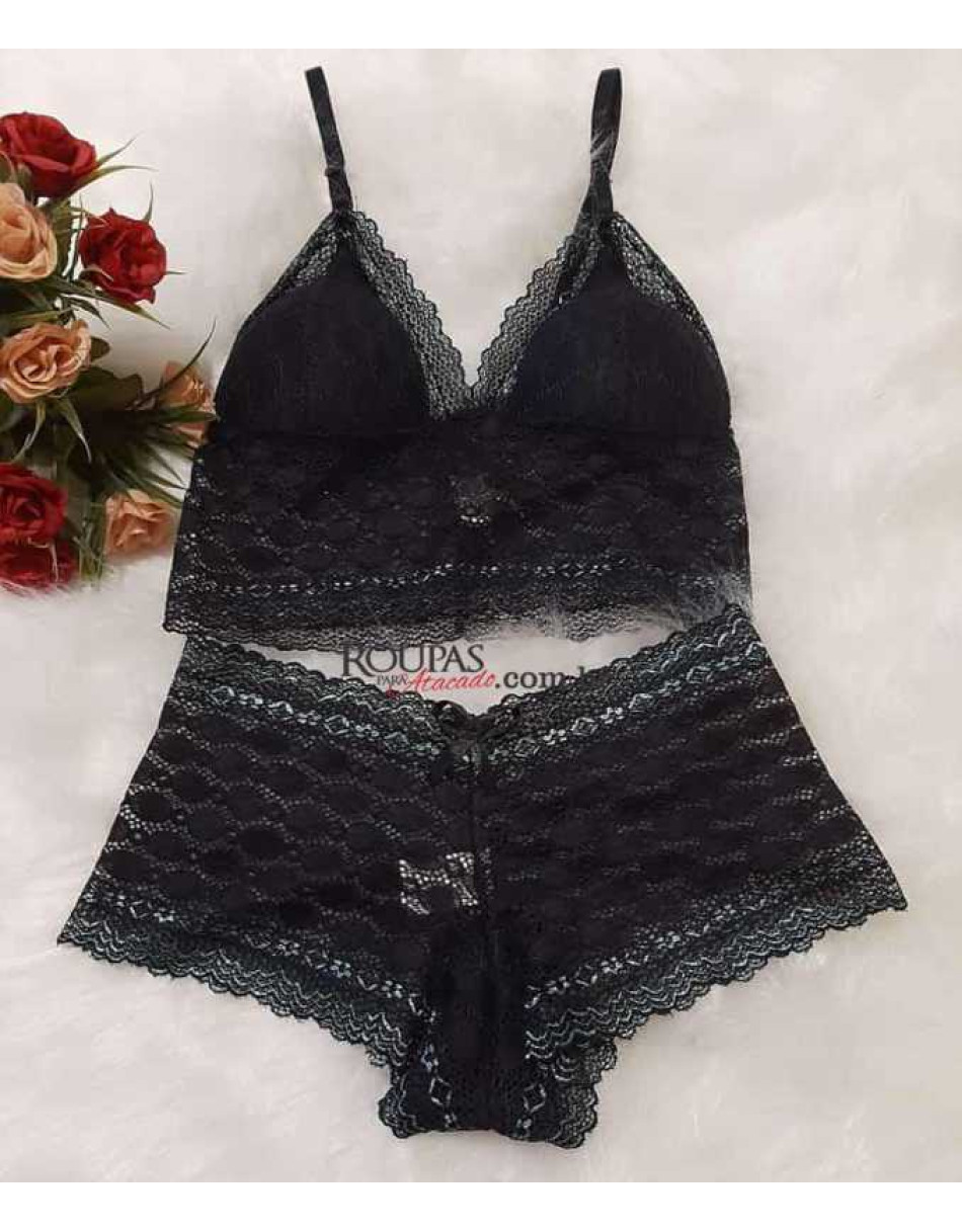 Conjunto Lingerie Espera Marido Com Bojo