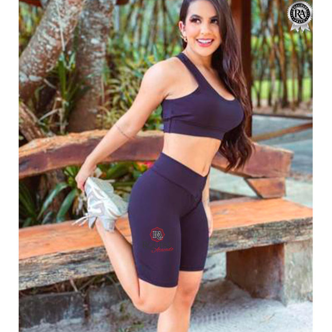 Conjunto Laiza Top E Bermuda Fitness Liso